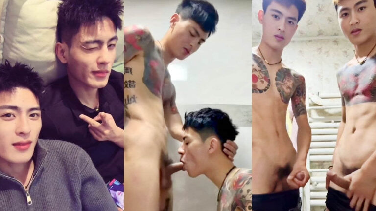 Twin Brothers Chinese hot Douyin Blowjob each other